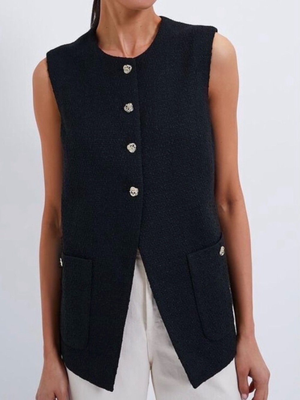 NEW Tuckernuck Black Tweed Sonja Sleeveless Vest